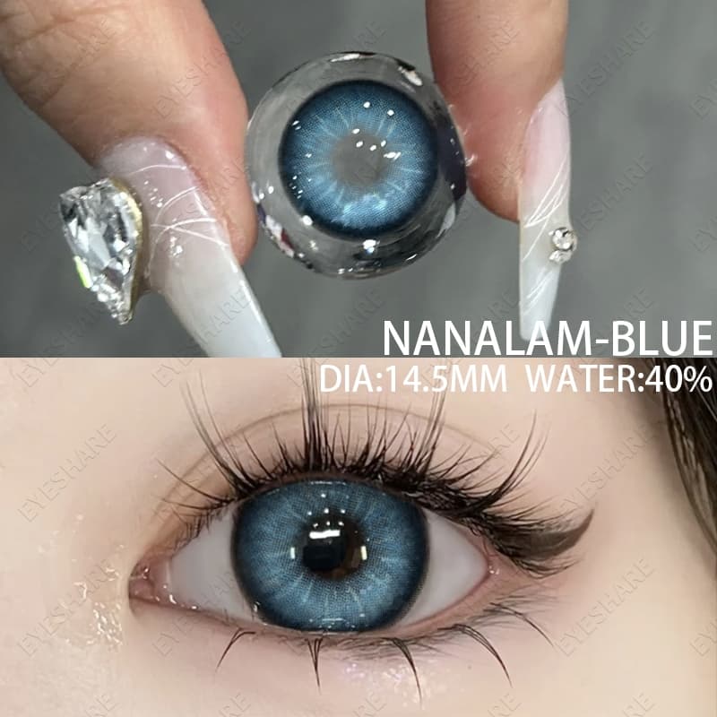 Lens Fine NANALAM คอนแทคเลนส์สีใหม่ มาพร้อมตลับใส่เลนส์ ใช้ได้ 1 ปี ตาโต 14.5mm สีน้ำตาล ฟ้า เทา รูปที่ 3
