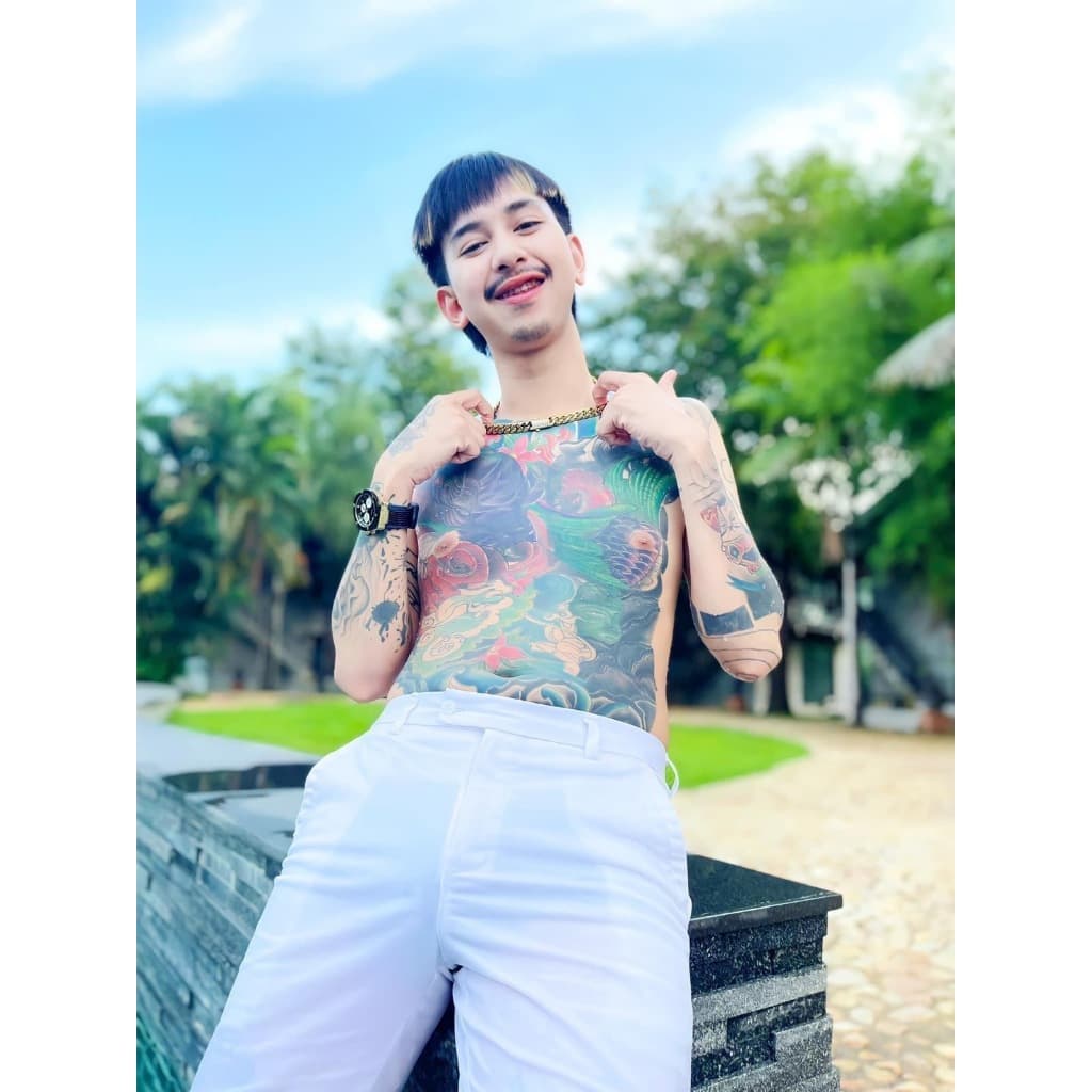 #เสื้อผ้าวัยรุ่นสระบุรี ในไทย กางกางสามส่วนสีขาว ผู้ชาย รูปที่ 3