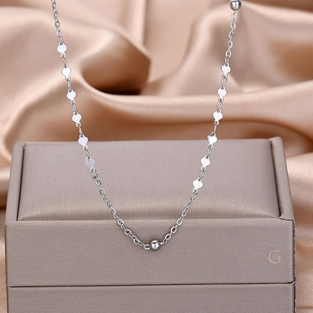 GLAMORสร้อยเงิน Sequins สร้อยคอเท่ๆ สร้อยจี้ สร้อยคอเงิน สร้อยแฟชั่น จี้เงินแท้ สร้อยคอสวยๆ รูปที่ 7