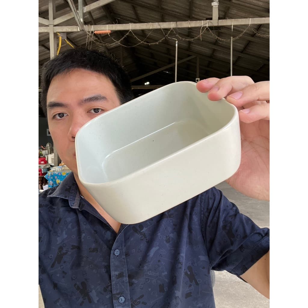 ถาดอบขนม ถาดลาซานญา ถาดเซรามิค สี่เหลี่ยมจัตุรัส 6 นิ้ว สีพาสเทล ออกใบกำกับภาษีได้ รูปที่ 1