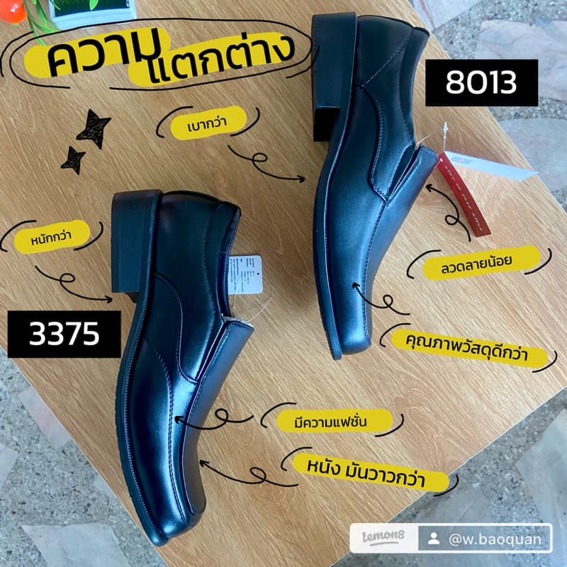 Baoji รองเท้าคัทชูหนัง นักเรียน นักศึกษา หัวตัด รุ่น BJ3375 และ BJ8013 รูปที่ 4