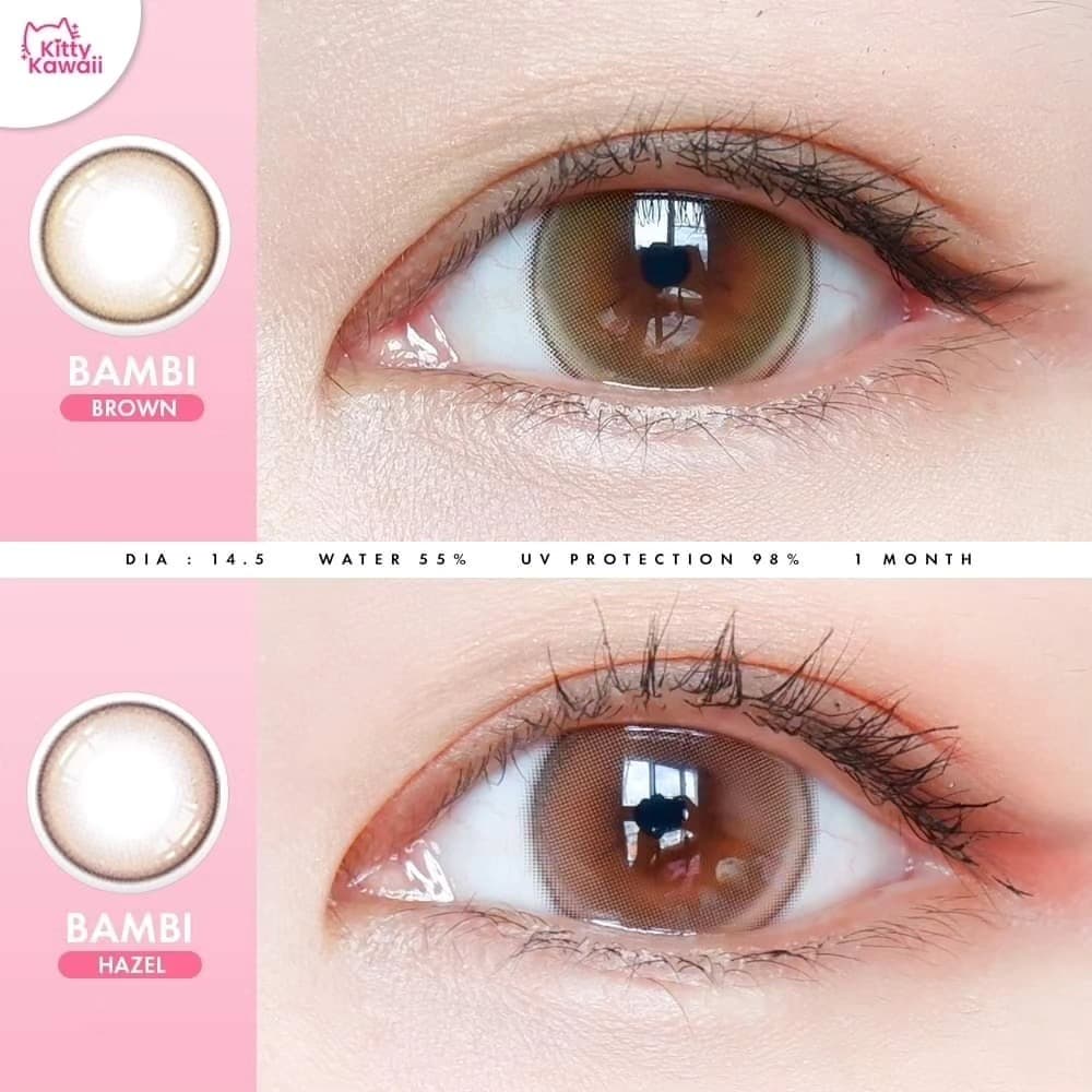 คอนแทคเลนส์ขนาดกลาง Bambi สี : Brown / Gray / Hazel รูปที่ 1