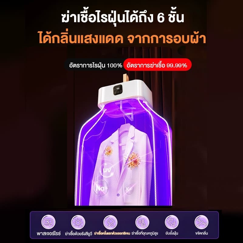 CAMEL เครื่องอบผ้า เครื่องอบผ้าแบบพกพา 600W บเก็บได้ ลมแรง ผ้าแห้งไวลดกลิ่นอั ที่อบผ้าแห้ง รูปที่ 9