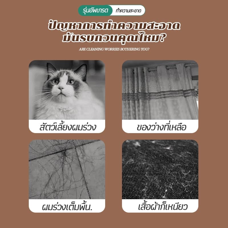 ลูกกลิ้งทำความสะอาด ที่กลิ้งกำจัดฝุ่นแบบยาว ลูกกลิ้งความกว้าง24cm ด้ามจับปรับความยาวได้ รูปที่ 7