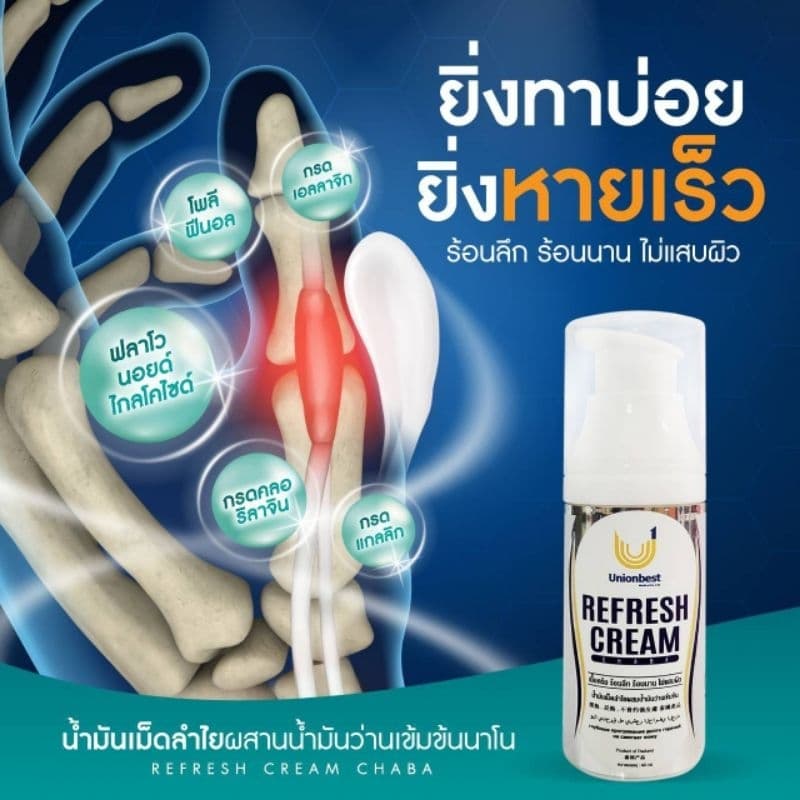 ขายดีมากๆๆออกฤทธิ์อย่างเร็ว ครีมแก้ปวดแก้อักเสบ คลายกล้ามเนื้อ เข่า เอ็น ฝีหนอง เล็บขบ ผื่นคันแพ้แดดแพ้เหงื่อรุ่นขวด40ml รูปที่ 4