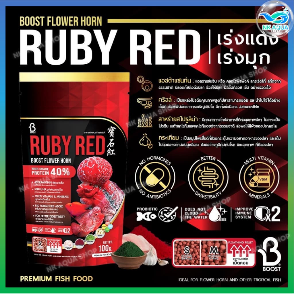 Duo Set อาหารปลาหมอสี Boost Flower Horn จับคู่ เร่งโต+เร่งโหนก เร่งสี+เร่งมุก ครบจบที่ชุดเดียว รูปที่ 6