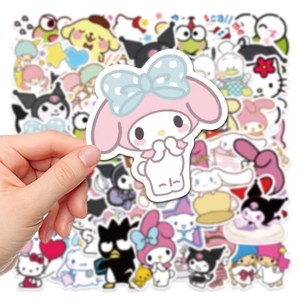 100แผ่น น่ารัก sanrio การ์ตูน สติ๊กเกอร์ สําหรับตกแต่งกระเป๋าเดินทาง iPad ตู้เย็น ถ้วยน้ำ แล็ปท็อป กีตาร์ DIY รูปที่ 5