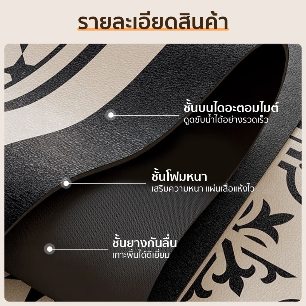 แผ่นดูดซับน้ํา dry mat แห้งเร็ว 30x40cm แผ่นรองท่อระบายน้ํา ดูดซับน้ําได้ดี สําหรับวางบนซิงค์ อ้างล่างหน้า รูปที่ 6