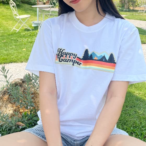 เสื้อยืด HAPPY CAMPER - ผ้า Cotton100% รูปที่ 2