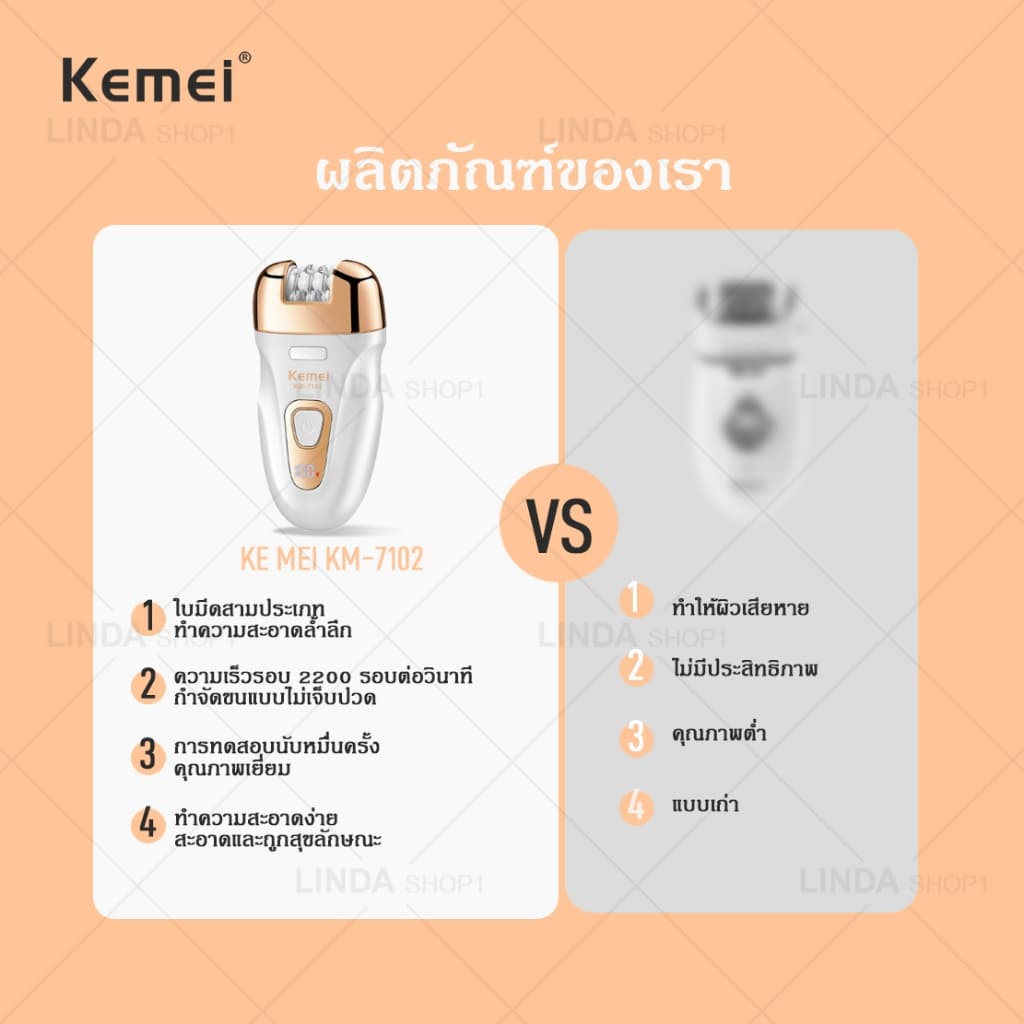 KEMEI 3 in 1 เครื่องกำจัดขน, เครื่องกำจัดขน, เครื่องเจียรเท้า, กำจัดขนขา, ขนตามร่างกาย, ขนรักแร้ และกำจัดขนบริเวณพิเศษ รูปที่ 3