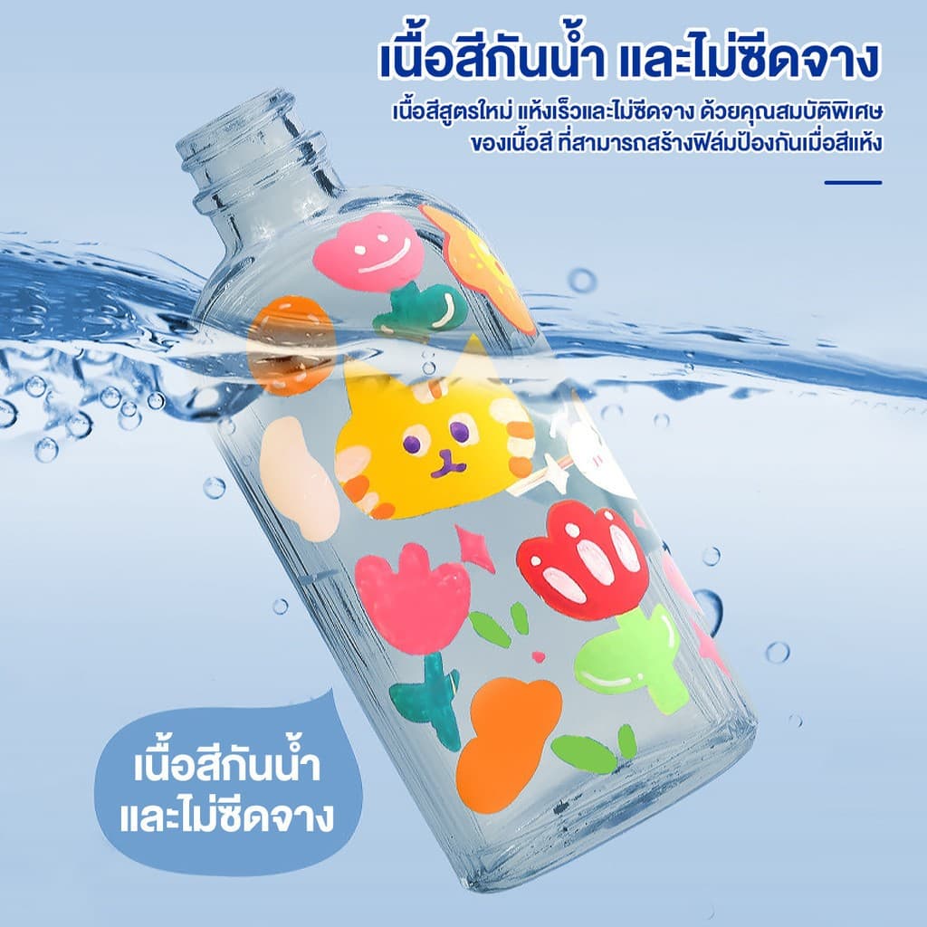ปากกาอะคริลิค Acrylic paint marker ปากกามาร์คเกอร์ปากกาศิลปะเด็ก12/24/36/48/60/80สี เหมาะสำหรับงานเพ้นท์/และงานศิลปะ/DIY รูปที่ 4