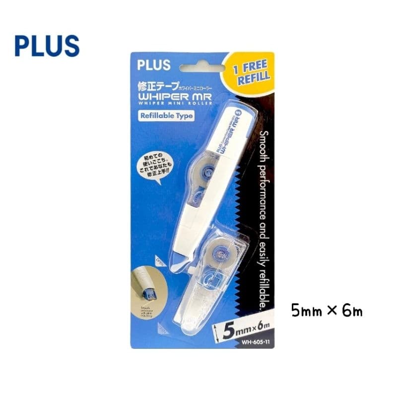 Plus เทปลบคำผิด+รีฟิล รุ่น MR / MR2 ขนาด 5มม.×6ม. Whiper mini roller รูปที่ 2