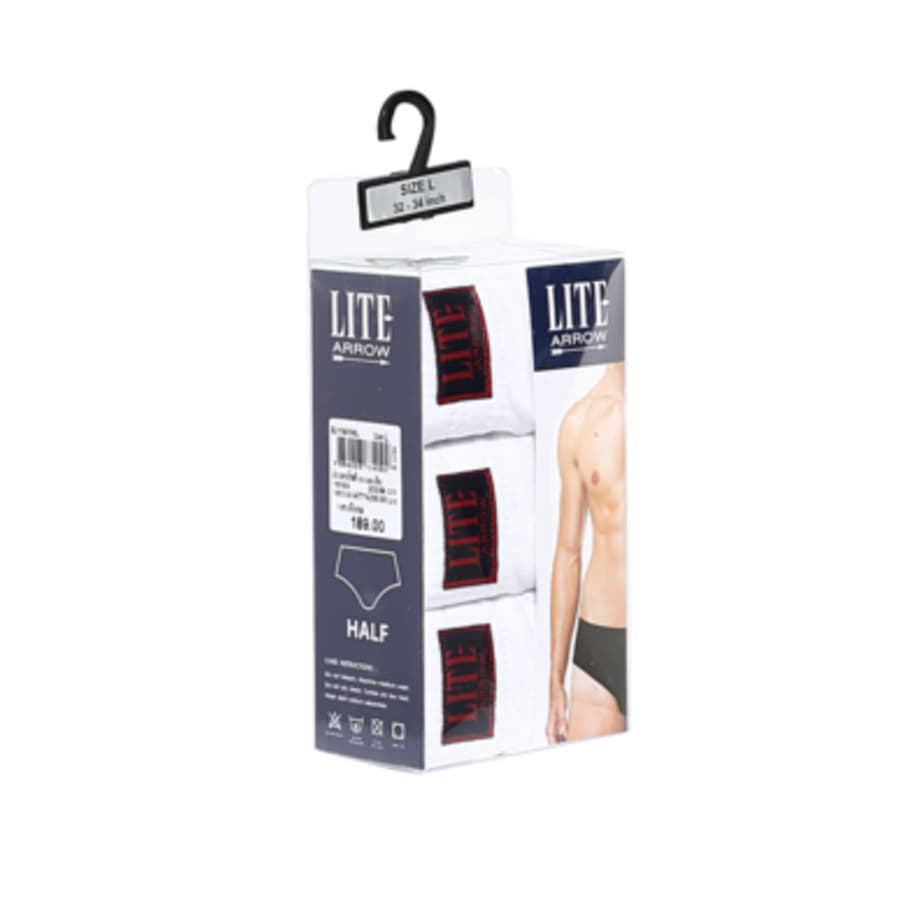 ARROW LITE กางเกงใน รูปแบบ HALF ขอบเอวยางยืด สีขาวล้วน รูปที่ 2