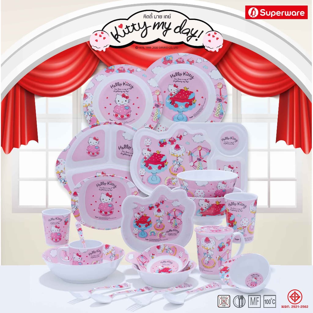 Srithai Melamine เมลามีน KITTY MY DAY รูปที่ 1
