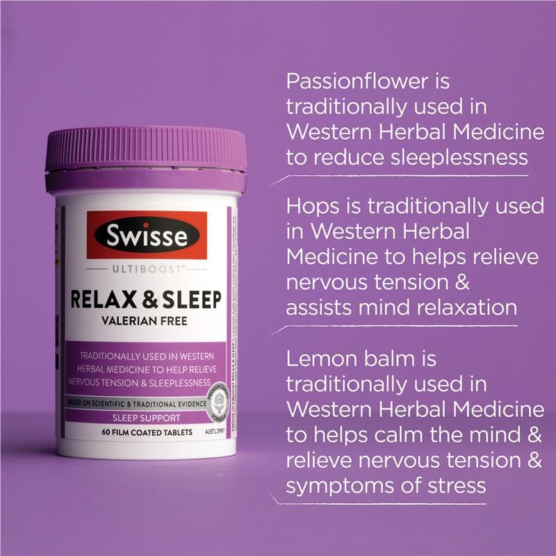 Swisse Ultiboost Relax & Sleep 60 Tablets ลดความเครียด ช่วยการนอนหลับ รูปที่ 5