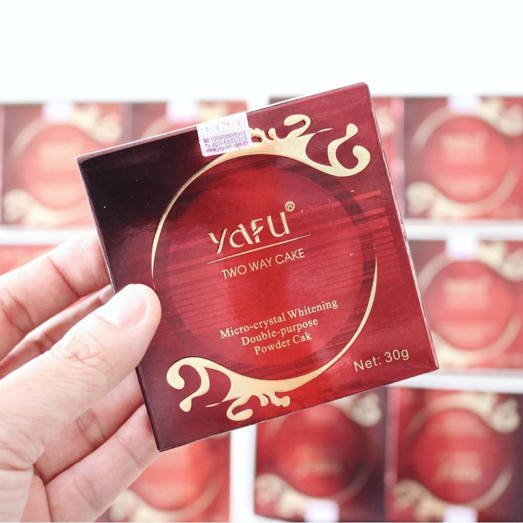 Yafu ยาฟู แป้งผสมรองพื้น สูตรไวท์เทนนิ่ง ตลับแดง 2ชั้น 30g รูปที่ 1