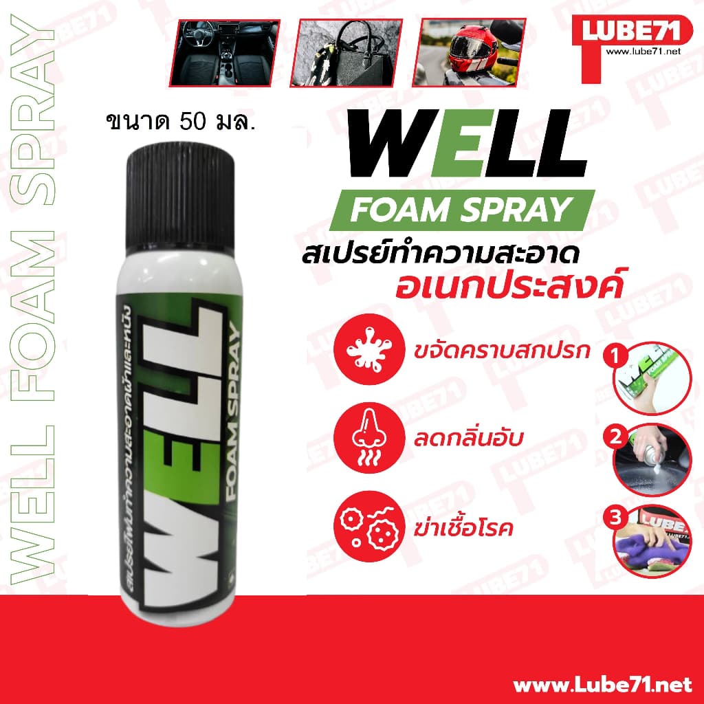 แถมถุงขยะ... LUBE71 WELL FOAM SPRAY สเปรย์ทำความสะอาดสารพัดประโยชน์ ขนาด 600 มล. รูปที่ 6