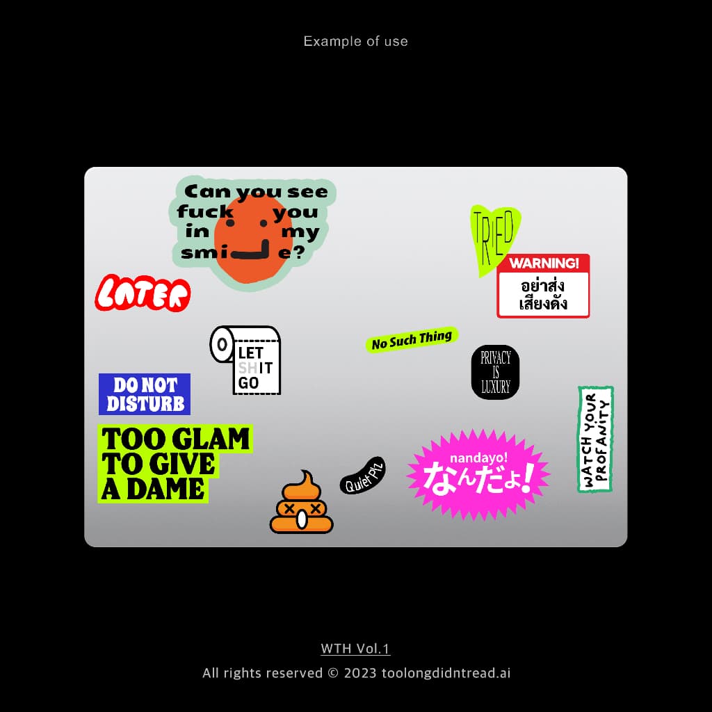 สติกเกอร์ไดคัทกันน้ำ - WTH Vol.1 สำหรับตกแต่ง - Sticker Water Proof รูปที่ 4
