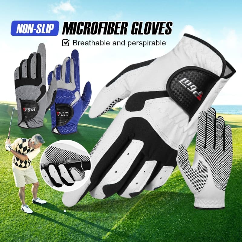 ถุงมือกอล์ฟ PGM แบบนุ่ม มืออาชีพ golf glove ผ้าไมโครไฟเบอร์ ระบายอากาศ ป้องกันการลื่น ถุงมือฝึกอบรม รูปที่ 1