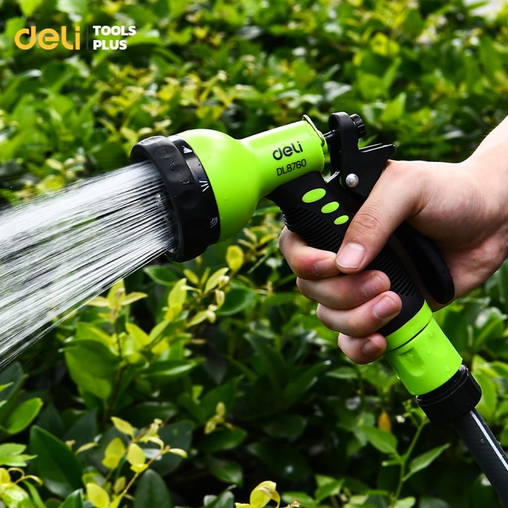 Deli หัดฉีดรดน้ำต้นไม้ หัวฉีดพลาสติก ล้างรถ ปรับความแรงน้ำได้ 7แบบ 9แบบ Plastic Trigger Nozzle รูปที่ 3