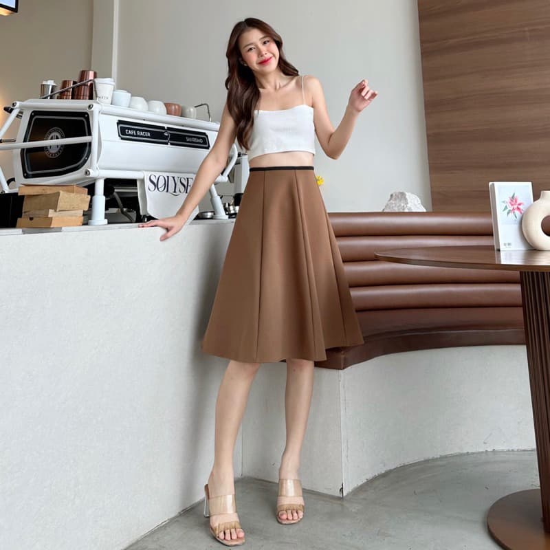 กระโปรง Circle Skirt ทรง 6 ชิ้น ยาว 25 นิ้ว ฟรีไซส์ รูปที่ 5