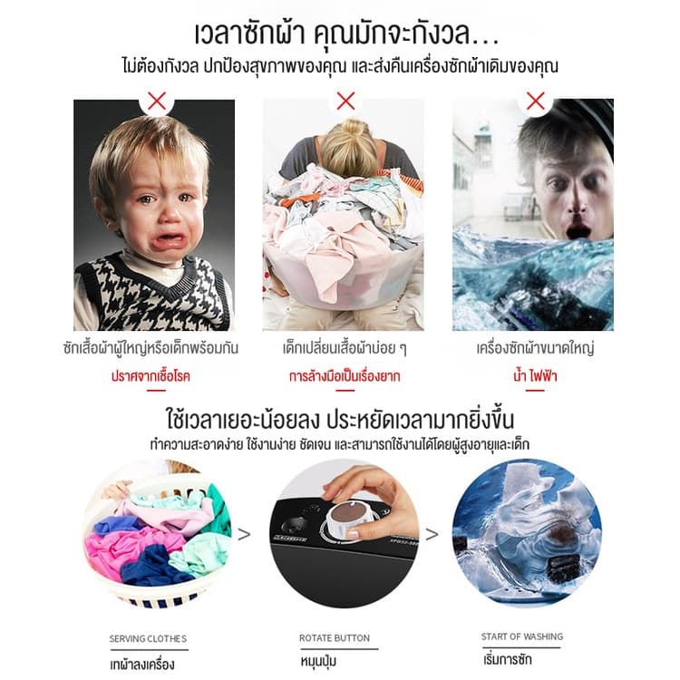 LENODI เครื่องซักผ้าฝาบน 9กก เครื่องฆ่าเชื้อกึ่งอัตโนมัติขนาดเล็ก ประหยัดไฟ ปั่นแห้งได้ เครื่องซักผ้าถังเดียว รูปที่ 6