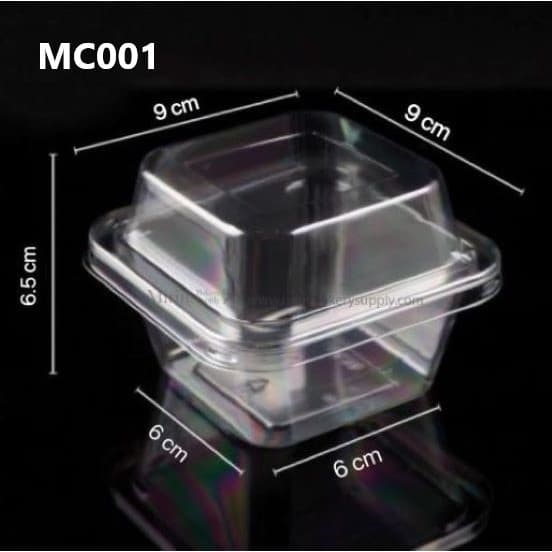 กล่องพลาสติกเหลี่ยมใส ฝาสูง มี 2 ไซส์ MC001 / MC002 แพค 50 ใบ รูปที่ 1