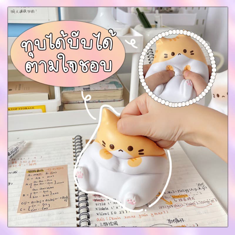 { }สกุชชี่แมวน้อยน่ารัก ของเล่นบีบคลายเครียดนุ่มมือ ของเล่นแมว ของเล่นเด็ก รูปที่ 3