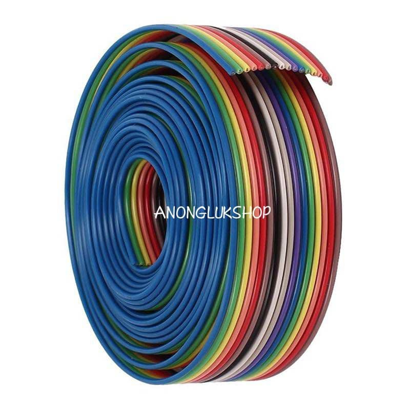 ราคาต่อ 1เมตร ตัดยาวตามจำนวนที่สั่งมา AWG28 สายแพสีรุ้ง สายไฟสีรุ้ง สายแพ 10P 14P 16P 20P 24P 26P 30P 34P 40P 50P 64P รูปที่ 1