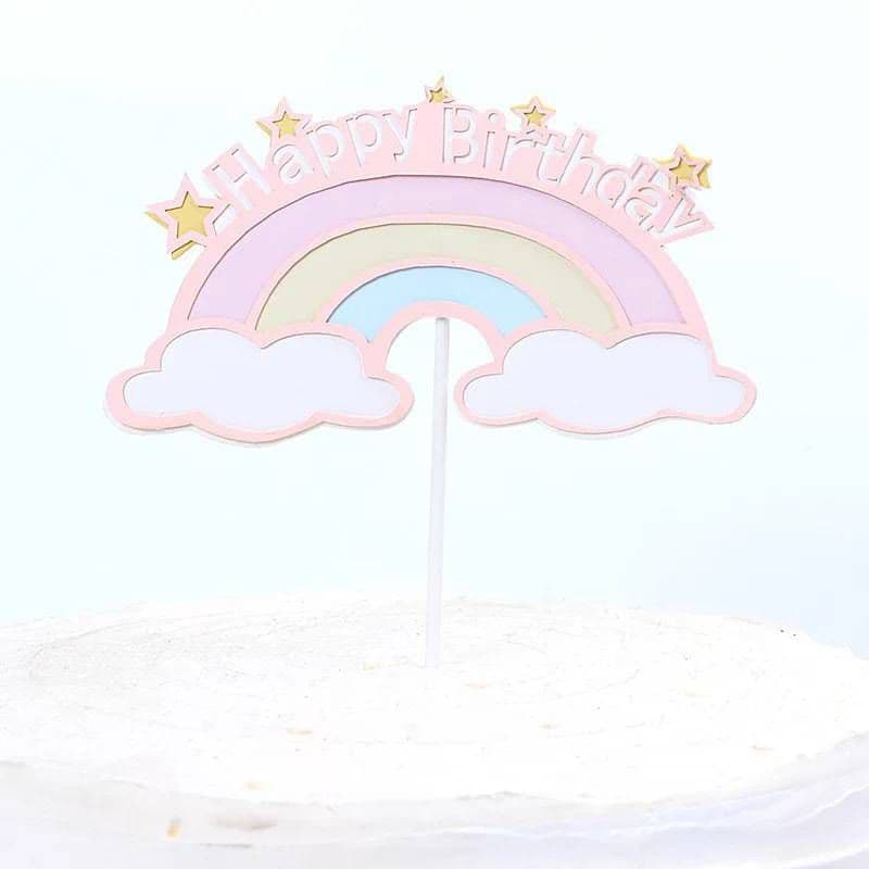 ป้ายปักเค้ก happy birthday สายรุ้ง รูปที่ 6