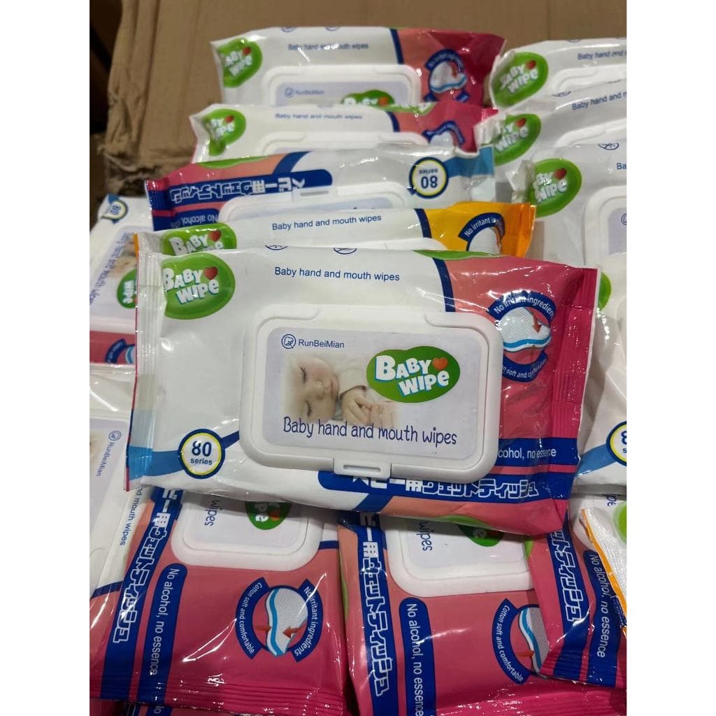 ทิชชู่เปียกรุปเด็กๆไม่มีแอลกอฮอล์เหมาะกับเด็ก Babyhandandmouthwipes รูปที่ 3