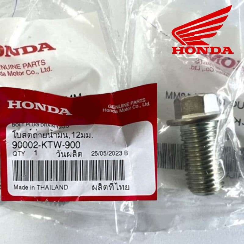 น็อตถ่ายน้ำมันเครื่อง12มม.+แหวนรอง FORZA300-350 ADV350 ของแท้ศูนย์HONDA100% รูปที่ 5