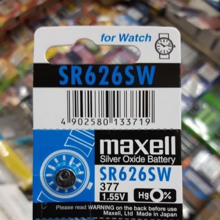 Maxell ถ่านกระดุม SR626SW, 377 1.55V จำนวน 1 ก้อน ของใหม่ ของแท้ รูปที่ 3