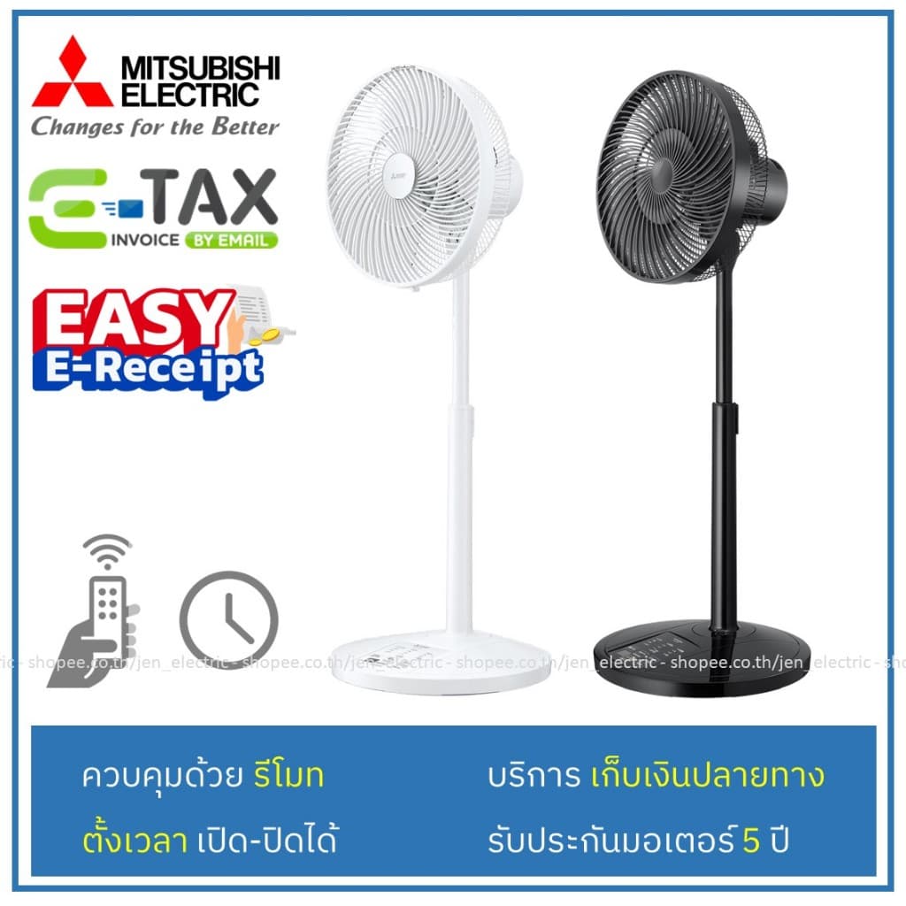 MITSUBISHI พัดลมปรับระดับมีรีโมท 12" R12A-HRB รูปที่ 1