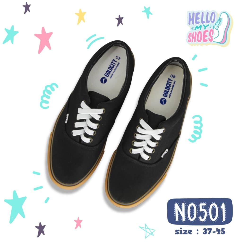 รองเท้าผ้าใบผูกเชือก พื้นยางพารากันลื่น รุ่น NO501 สินค้าตรงปก จัด แท้100% รูปที่ 2