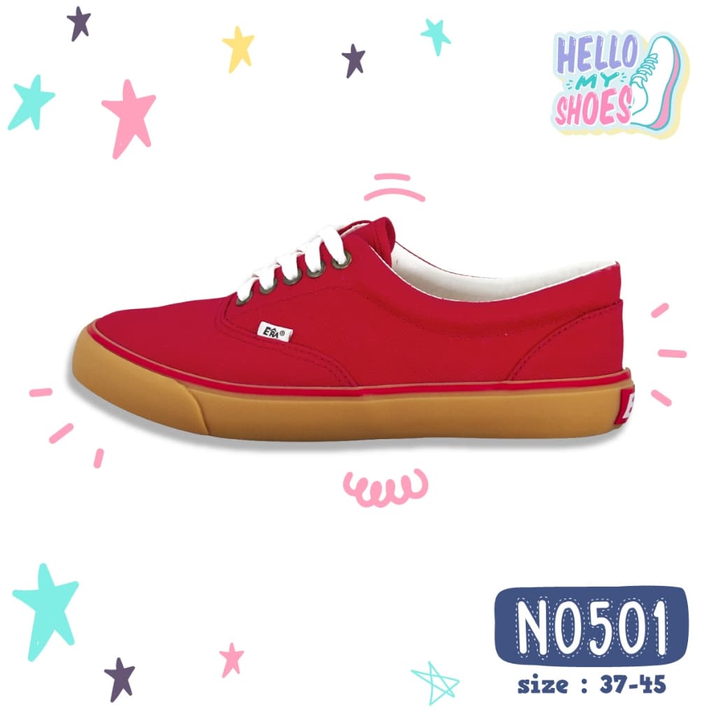 รองเท้าผ้าใบผูกเชือก พื้นยางพารากันลื่น รุ่น NO501 สินค้าตรงปก จัด แท้100% รูปที่ 3