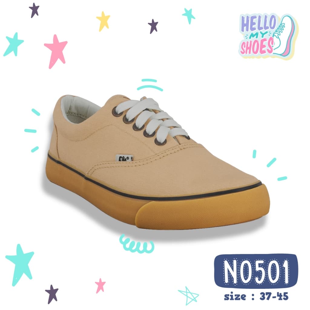 รองเท้าผ้าใบผูกเชือก พื้นยางพารากันลื่น รุ่น NO501 สินค้าตรงปก จัด แท้100% รูปที่ 6