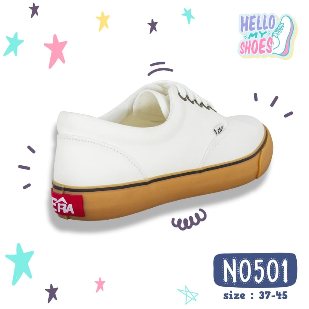 รองเท้าผ้าใบผูกเชือก พื้นยางพารากันลื่น รุ่น NO501 สินค้าตรงปก จัด แท้100% รูปที่ 4