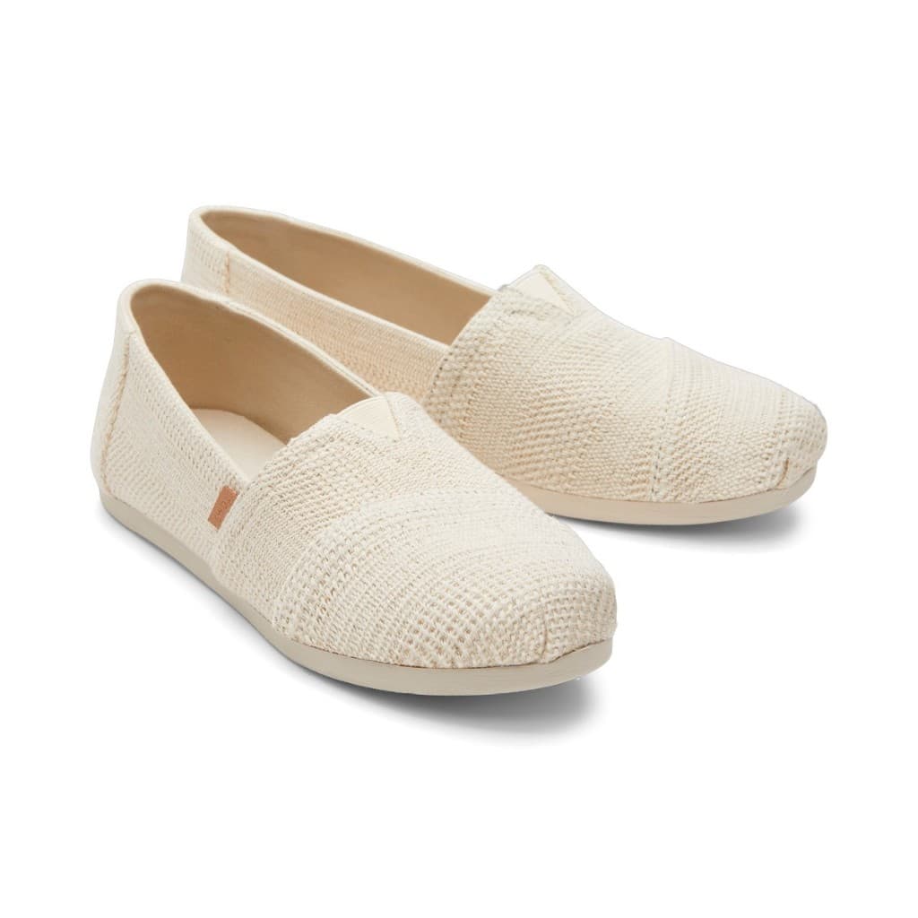 TOMS รองเท้าลำลองผู้หญิง สลิปออน รุ่น Alpargata Natural Undyed Metallic Linen Stripe รองเท้าลิขสิทธิ์แท้ รูปที่ 5