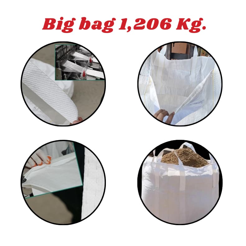 Big bag ถุงบิ๊กแบ๊ค รุ่น ปากบน ก้นแบน ไซต์จัมโบ้ ขนาดใหญ่ แบบกระสอบ 90x90x110 cm บรรจุได้ 1,206 กก. รูปที่ 4