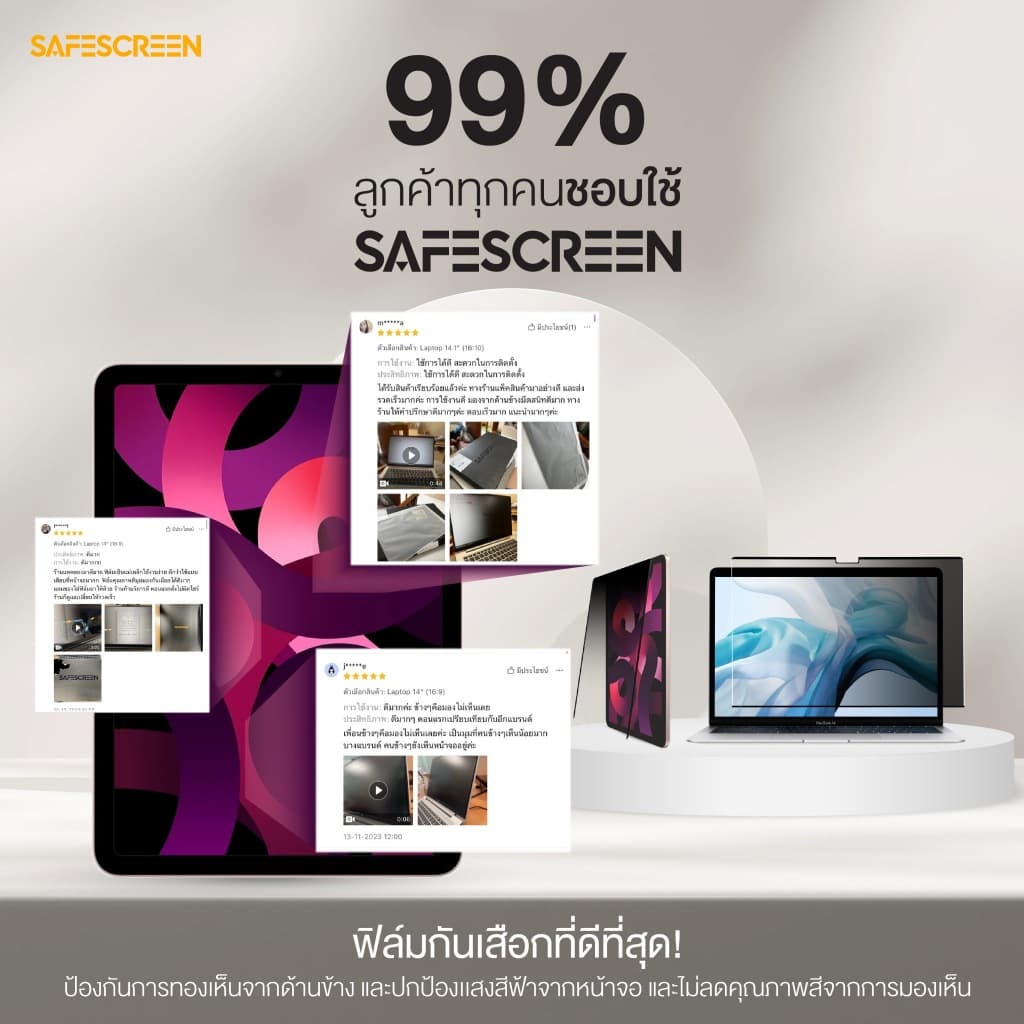 ฟิล์มกันเสือก แบบแม่เหล็ก สำหรับ Macbook Air M2&M3& M4 & M5 13.6 รูปที่ 7