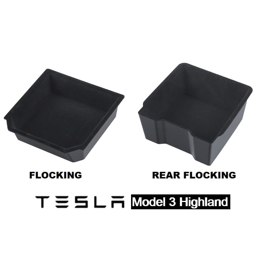 Tesla Model Y L/Model 3 /Model Y Storage Box Flocking กล่องจัดระเบียบ กล่องเก็บของ กล่องเก็บของ ช่องกลางรถ รูปที่ 5
