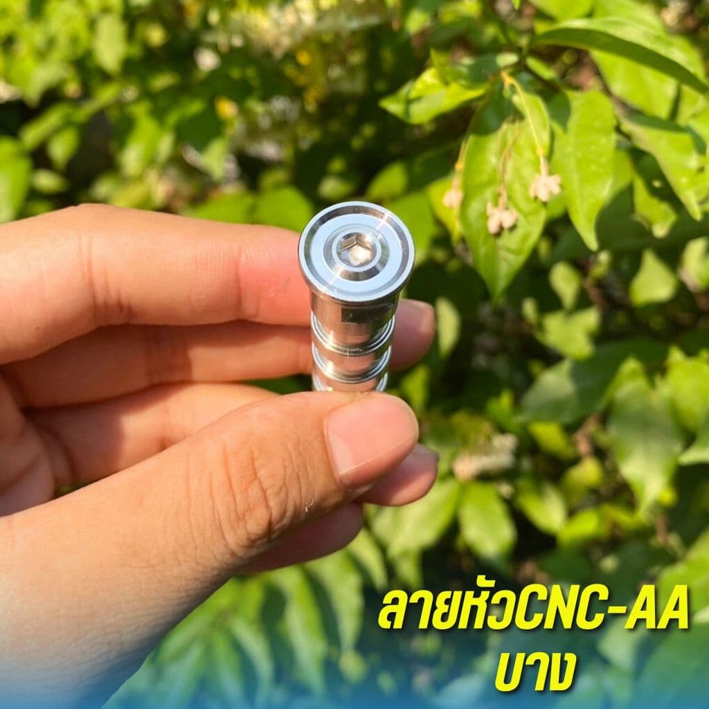 น็อตเสากันลายเลส Wave125i 2014-2026 ลายหัวCNC-AA บาง ชุดบูชกันลายเลส เวฟ125iled งาน Heng รูปที่ 2