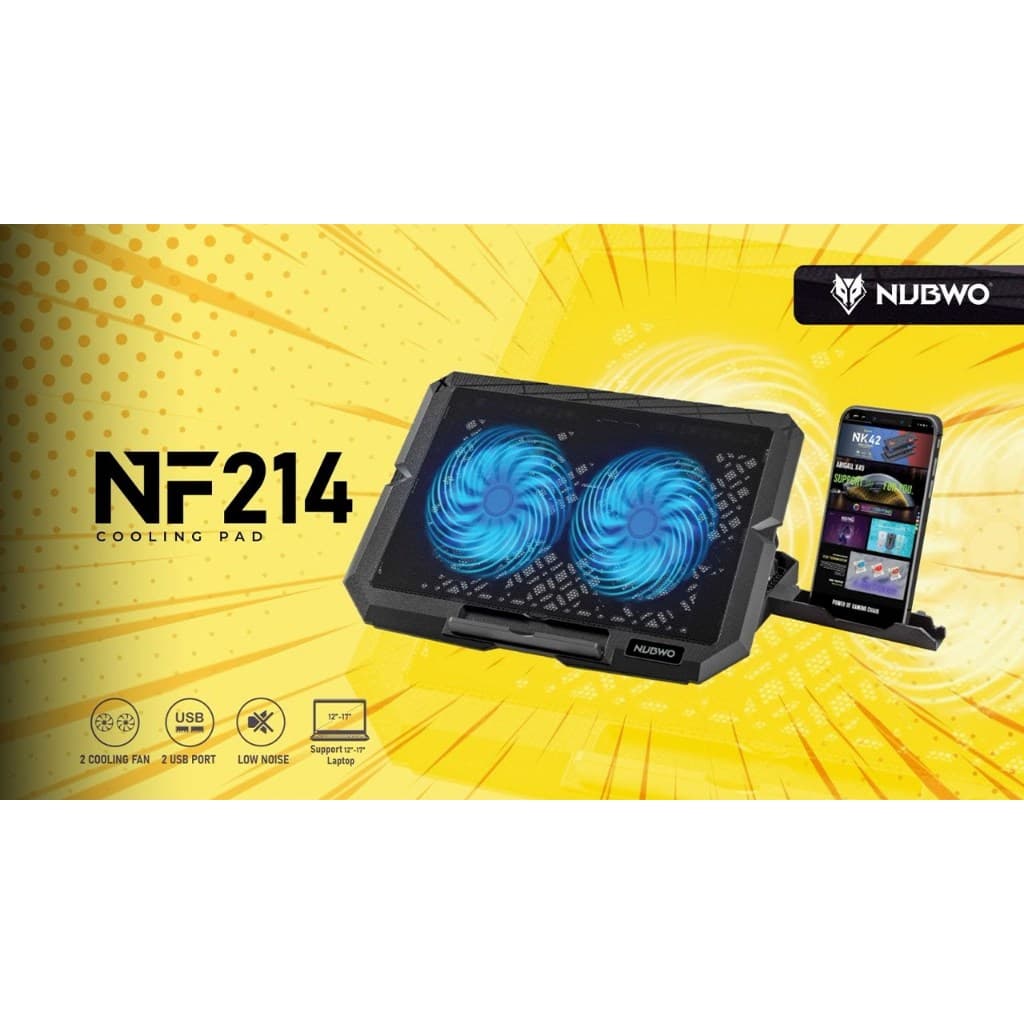Nubwo NF-211 NF-212 NF-214 NF-235 พัดลมโน๊ตบุ๊ค พัดลมรองโน๊ตบุ๊ค Gaming Cooler pad พัดลมระบายความร้อนโน๊ตบุ๊ค ประกัน1 ปี รูปที่ 3