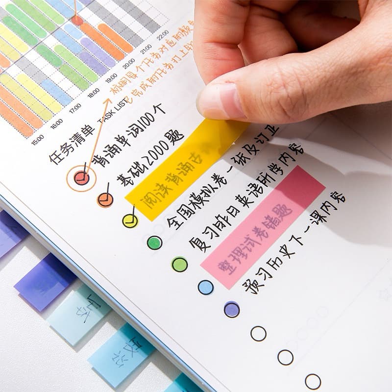 กระดาษโน๊ตใสคั่นข้อความสำคัญ โทนฉูดฉาด 2 สไตล์ sticky note เตือนความจำ รูปที่ 4