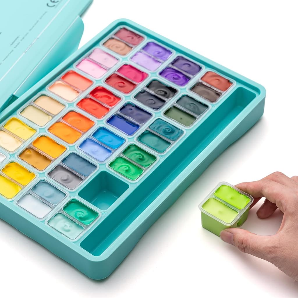 Miya Himi Gouache การตั้งค่า 36/48สี×12 กรัม ถ้วยเปิดคู่ Poster Colour สีน้ำและโปสเตอร์ ปลอดสารพิษสีสันสดใส เคสแบบพกพา รูปที่ 3