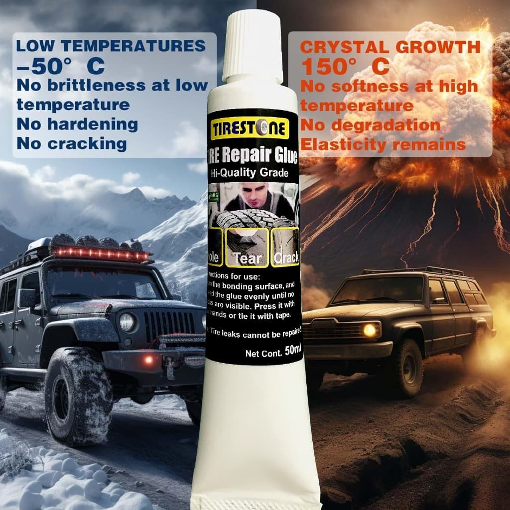 กาวซ่อมยางรถยนต์ TIRESTONE คุณภาพสูง ซ่อมรอยฉีกขาด เติมเต็มหลุม ปะรอยแตกปริ ไม่เป็นฝ้าขาว รูปที่ 7