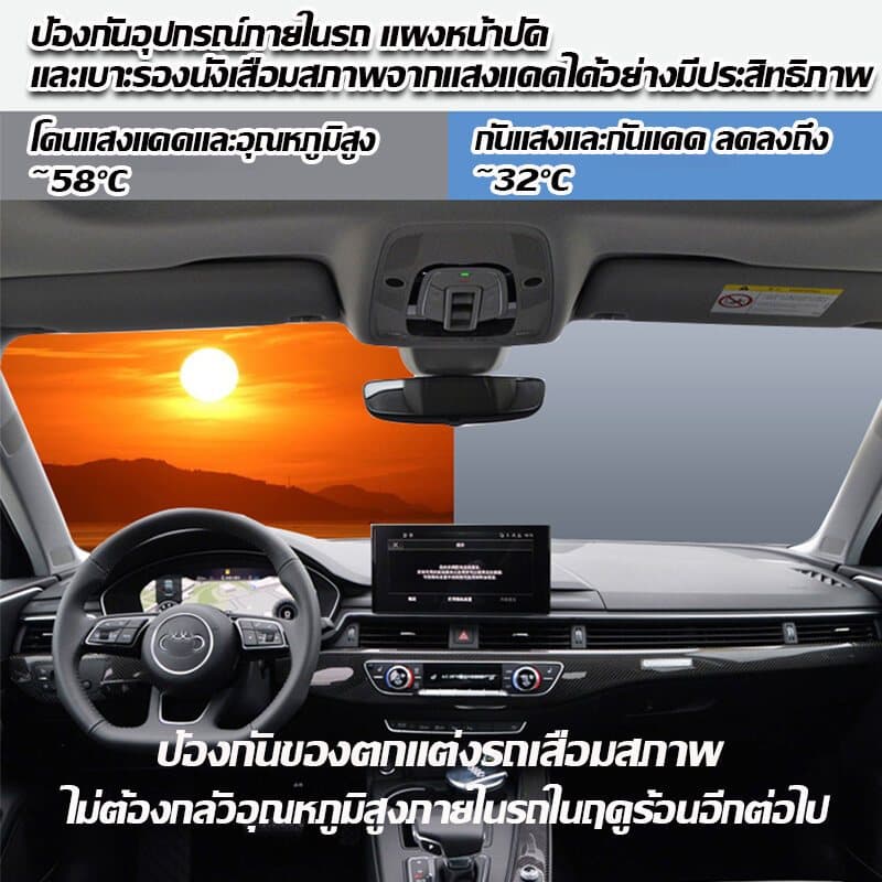 รุ่นขยายม่านบังแดดรถยนต์ กันแดด100%UV กันแดด กันน้ำ ที่บังแดดรถยนต์ ผ้าคลุมรถยนต์ ม่านกันแดดรถยนต์ บังแดดหน้ารถยนต์ รูปที่ 5