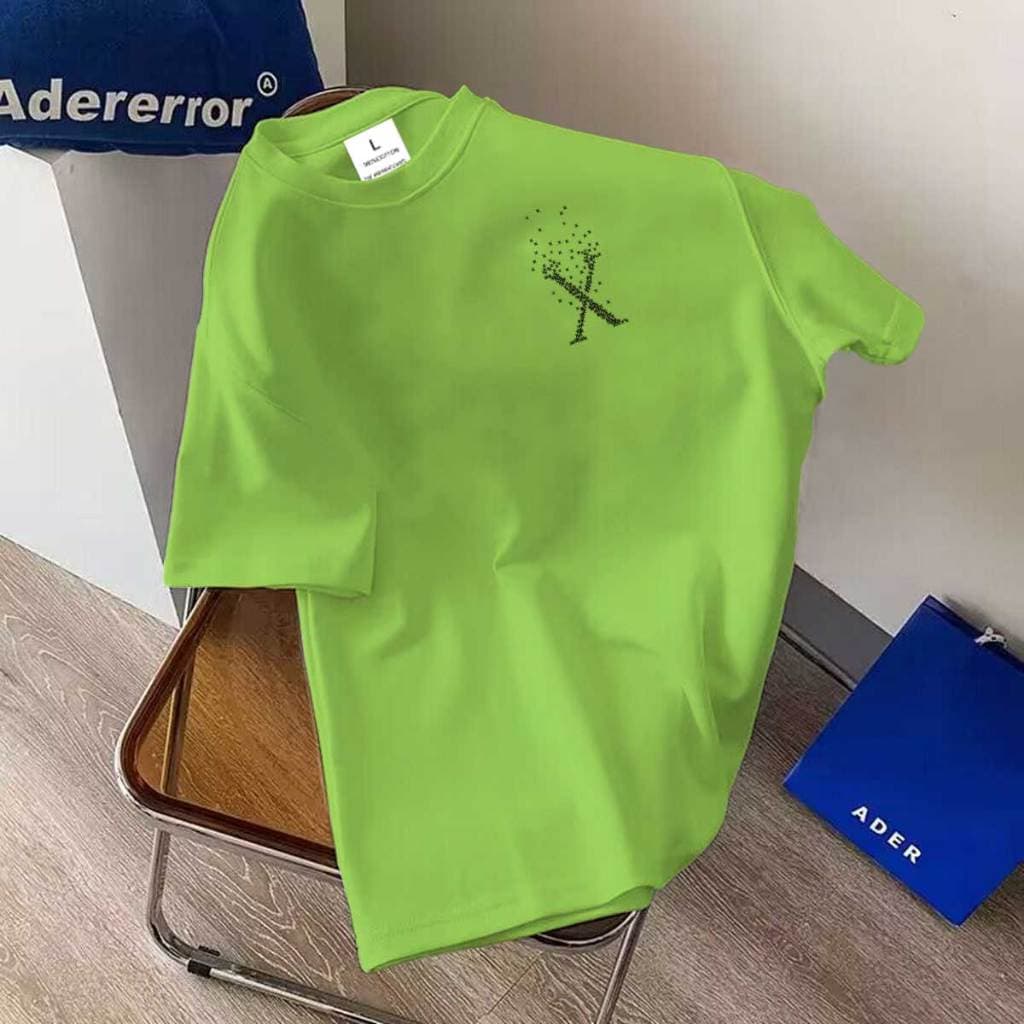 //BK-727 เสื้อยืดแฟชั่น ผ้าคอตตอนผสมโพลี เนื้อผ้านุ่มระบายอากาศดี เสื้อแขนสั้นวินเทจทรงตรงไซส์ไม่เล็ก ใส่ได้ทั้ง ญ/ช รูปที่ 3