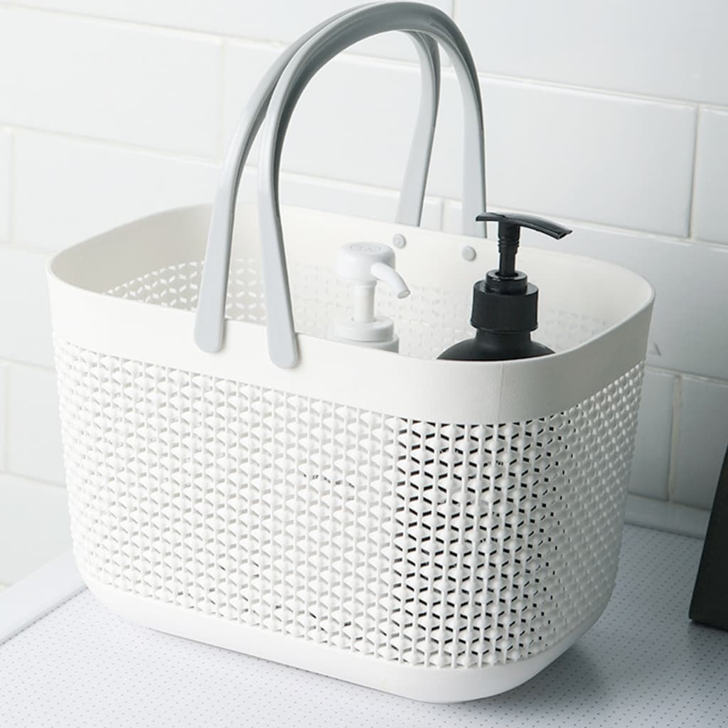Naju ตะกร้าแบบมีหูหิ้ว ใส่ของ ตะกร้าอาบน้ำ Storage basket ใส่ของในห้องน้ำ 17.5x26.5x18cm สำหรับห้องน้ำ ห้องนั่งเล่น รูปที่ 7